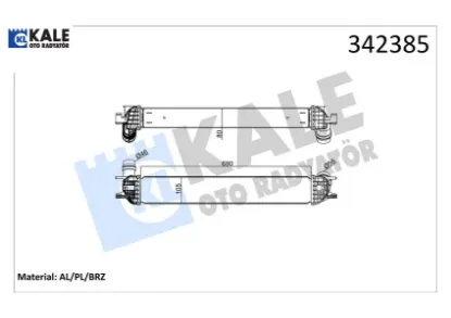 Turbo radyatörü ıntercooler laguna coupe-laguna ııı-latıtude 1.5 dcı al-pl-brz Kale radyatör 144610001N resmi