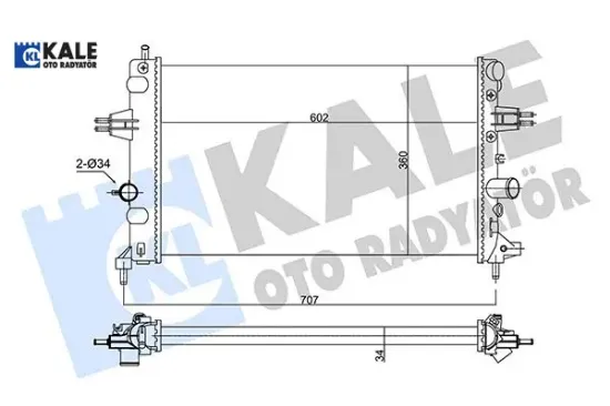 Radyatör astra g 1.6 z16xep ac mek 600×375x26 Kale radyatör 1300270/ 93179909 resmi