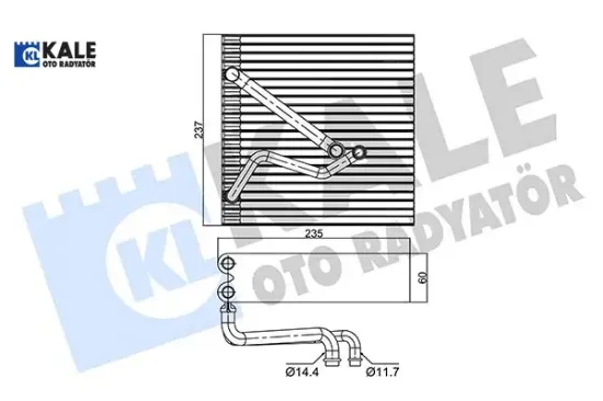 Evaporator a3-tt-seat altea-toledo-leov-vw golf-caddy-passat-jetta-eos-scırocco-sharan-tıguan-eos Kale radyatör 1K1820103E resmi