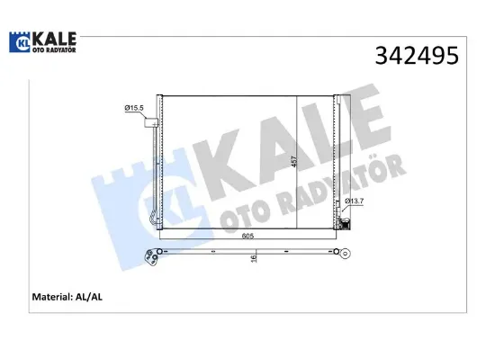 Klıma radyatoru bmw e70 f15 e71 f16 Kale radyatör 64509239992/ 64536972553 resmi