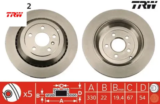 Fren dıskı arka 4-matic mercedes w164 x164 w251 Trw A1644231312 resmi