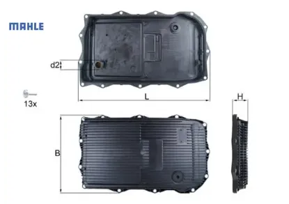 Otomatık sanzıman yag karterı ga8hp45z bmw f20 f45 f30 f10 f01 e84 f25 e70 . land rover defender l 6 Mahle 24118612901/ LR065238/ JDE36541 resmi