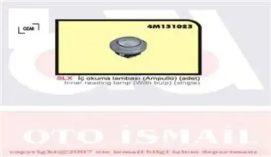 İç okuma lambası ampullü slx 4394678 resmi