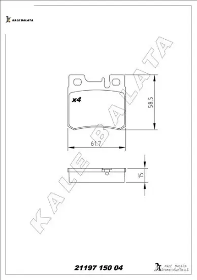 Fren balatası arka mercedes w201 w202 w210 w124 r170 A0054201720 resmi
