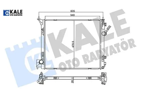 Radyatör nıssan qashquai / xtrail 1.6l 2013 Kale radyatör 214104EB0A/ 214104EB1A/ 2140000Q3J resmi