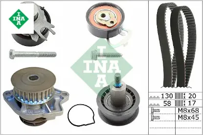 Devirdaimli triger seti golf-bora-caddyıı-ııı-golf ıv-polo-octavıa 1.4-1.6 16v afy-afk 5parça Ina 036198119C resmi