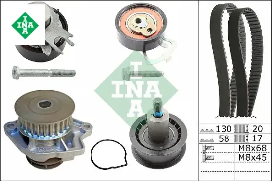 Devirdaimli triger seti golf-bora-caddyıı-ııı-golf ıv-polo-octavıa 1.4-1.6 16v afy-afk 5parça Ina 036198119C resmi