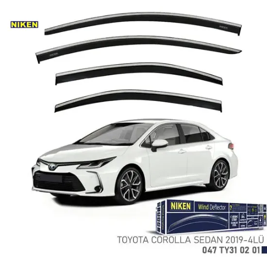 Kromlu cam rüzgarlığı toyota corolla sd 2019- 4lü Nıken resmi