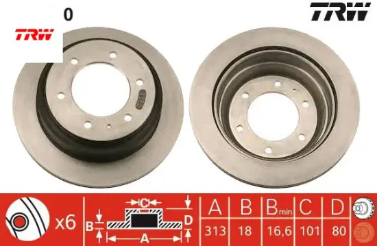 Arka fren aynası frontera a 2.2 i-2.4 i-2.3 td-2.5 tds-2.8td havalı Trw 569106 resmi