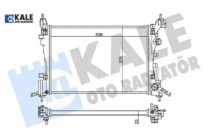 Radyatör punto-grande punto-corsa d 1.2-1.4 538×378x23 al-pl Kale radyatör 1300279/ 55701408/ 1300340 resmi