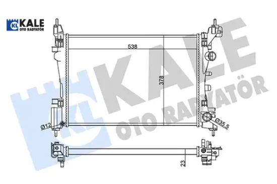 Radyatör punto-grande punto-corsa d 1.2-1.4 538×378x23 al-pl Kale radyatör 1300279/ 55701408/ 1300340 resmi
