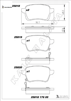 Arka fren balatası opel corsa e 14>19 adam 14>19 15 jant rpo j67 fıat egea 16> 500l 13> 264mm 95517078/ 1605285/ 77367914/ 77366595 resmi