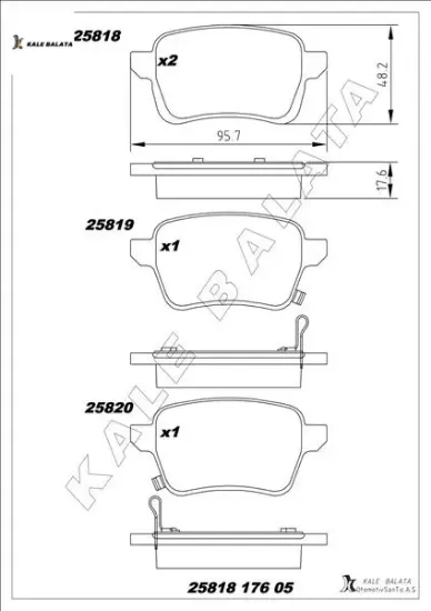 Arka fren balatası opel corsa e 14>19 adam 14>19 15 jant rpo j67 fıat egea 16> 500l 13> 264mm 95517078/ 1605285/ 77367914/ 77366595 resmi