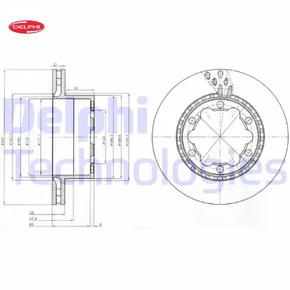 Fren dıskı arka mercedes sprınter b906 b907 . vw crafter 30-35-50 cıft teker Delphı A9064230112/ 2E0615601 resmi