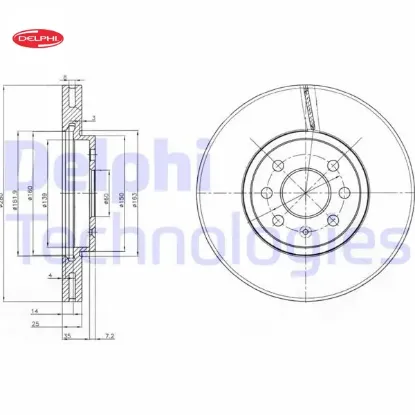 Ön fren aynası astra h 1.4-1.6 04>merıva 1.6 03>combo 1.3 cdti 4.05> 280×25x4dlxhavalı 569067-955266 Delphı 569007/ 569006/ 93181113/ 93175376 resmi