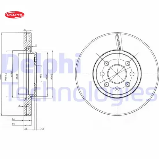 Ön fren aynası astra h 1.4-1.6 04>merıva 1.6 03>combo 1.3 cdti 4.05> 280×25x4dlxhavalı 569067-955266 Delphı 569007/ 569006/ 93181113/ 93175376 resmi