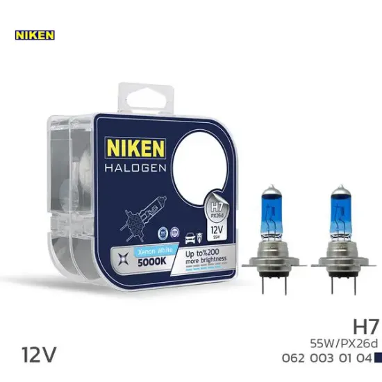 Nıken 12v h7 55w beyaz ışık ampul px26d 5000k Nıken UNIVERSAL resmi