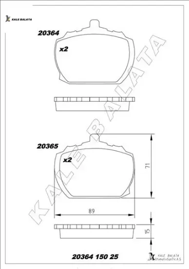 Ön balata transıt 2.0 2.5d p100 65-92 86VX2K021AA/ 1571569 resmi