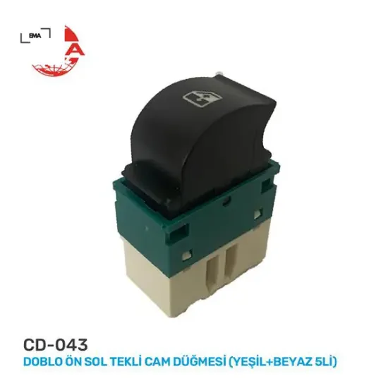 Cam açma anahtarı doblo ön sol tekli yeşil-beyaz 5 fişli resmi