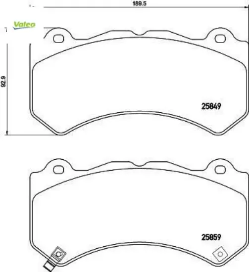 Ön balata jeep grand cherokee ıv 3.6 v6 4×4 10 > 3.6 vvt 4×4 16 > Valeo 68144427AA/ 68144427AB/ D106080B0A resmi