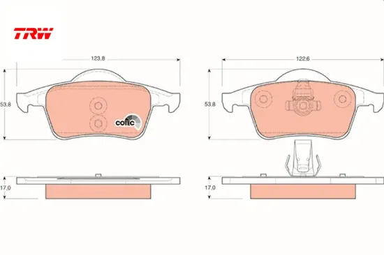 Arka balata volvo s60 2000-2010 s80 1998-2006 v70 97-07 xc70 97-07 s70 97-00 Trw 272399/ 274334/ 8634925/ WVA23075 resmi