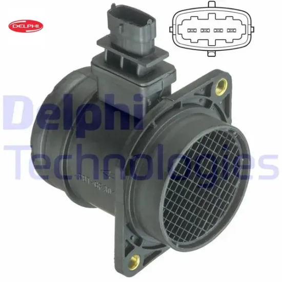 Hava kütle ölçer debimetre fıat doblo 05> grande punto 05>10 linea 07> bravo ıı 07>14 alfa romeo mıt Delphı 55183650 resmi