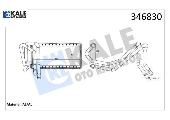 Kalorıfer radyatoru land rover 276dt 406pn dıscovery 3 l319 368dt 428ps r.r sport 1 l320 borulu Kale radyatör JEP500020/ LR017030 resmi