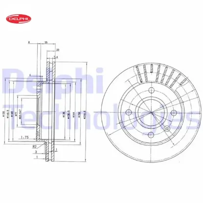 Fren diski ön ford fiesta-escort 91> dış çap: 240mm Delphı YS6J1125CC/ 5028281/ 1019604/ 1107768 resmi