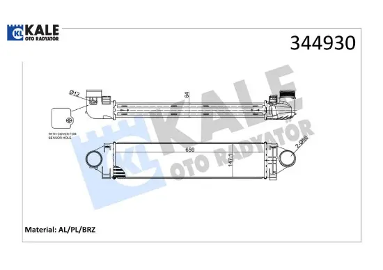 Turbo radyatörü volvo c30-s80-v40-v70 land rover freelander 07> 2.0-2.5 t t5-t4 ford focus 2 focus 3 Kale radyatör LR020401/ LR031466/ 6G919L440CA resmi
