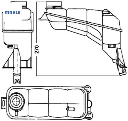 Radyator yedek su deposu mercedes e-class w210 s210 Mahle A2105000549 resmi