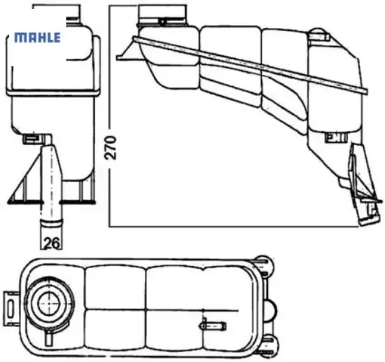 Radyator yedek su deposu mercedes e-class w210 s210 Mahle A2105000549 resmi