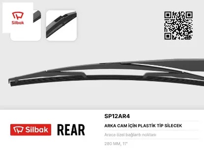 Silecek süpürgesi arka plastik tip 300mm cıtroen c2 09/03> . c3 b618 07/16> . c3 pıcasso 02/09> . c4 Sılbak resmi