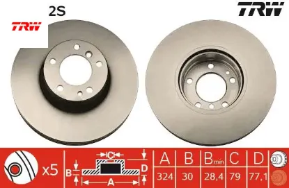 Fren dıskı on bmw e39 e32 e38 e31 Trw 34116757747 resmi