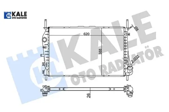 Motor su radyatoru mondeo 2.0tdcı 2.2tdcı 01>07 klımalı Kale radyatör 2S718005AD/ 1216264/ 1315633/ 1350152 resmi