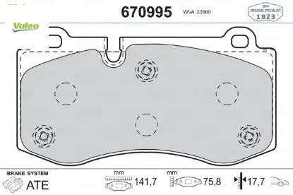 Fren balatası on mercedes w211 s211 c219 w221 c216 r230 Valeo A0044208020 resmi