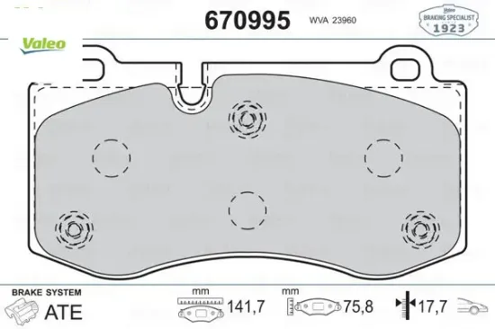 Fren balatası on mercedes w211 s211 c219 w221 c216 r230 Valeo A0044208020 resmi