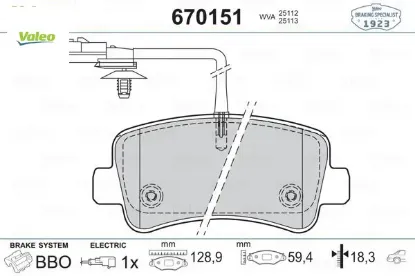 Arka balata master ııı 10>movano 10> 2.3 dci cdti tek teker 440601186r-440604591r Valeo 440603321R/ 440601147R/ 440600264R resmi