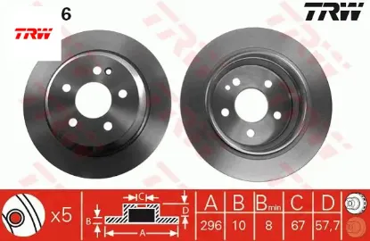 Fren dıskı arka mercedes vıto w639 Trw A6394230112 resmi