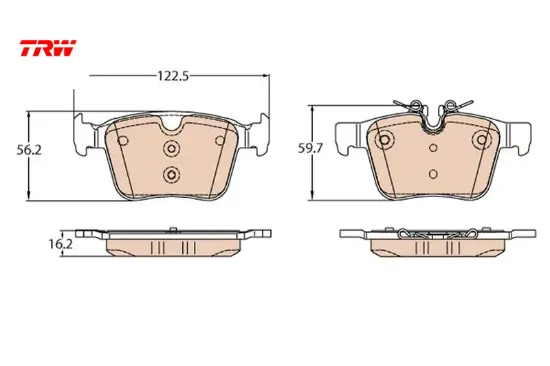 Fren balatası arka land rover dıscovery l550 range rover l538 l551 l560 . volvo s90 16> v90 v60 xc60 Trw LR160458/ 31471266 resmi