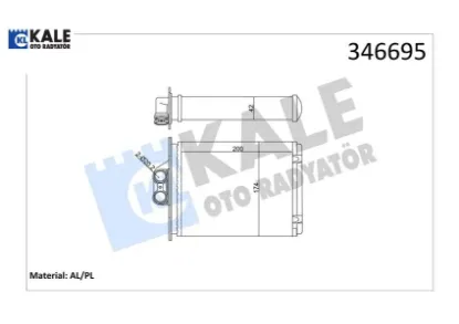 Kalorifer radyatörü vectra b 96-02 250×182 Kale radyatör 1618049/ 1618110/ 90512200 resmi