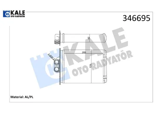 Kalorifer radyatörü vectra b 96-02 250×182 Kale radyatör 1618049/ 1618110/ 90512200 resmi