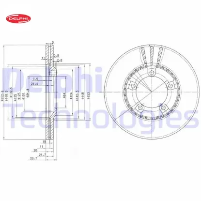 Ön fren diski hava kanallı hyundaı h100 2.5l d4ba d4bf 4d55 4d56 panelvan 94-05 / 2.6l d4bb kamyon e Delphı 5812944010 resmi