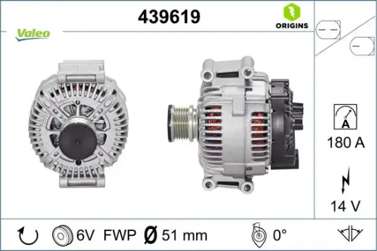 Alternator 14v 180a mercedes w639 b906 Valeo A6461541102 resmi
