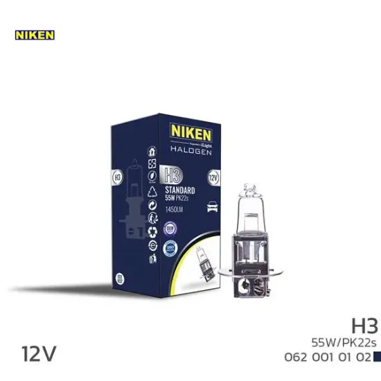 Nıken h3 55w halojen ampul pk22s 12v Nıken resmi