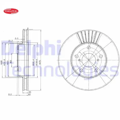 Ön fren aynası rav4 ıı 1.8vvt-2.0 16v 00 > 2.0vvtı-2.4vvtı-2.0d-4d 01 > 275×25x5dlxhavalı Delphı 4351242030/ 4351242031 resmi
