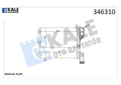 Kalorifer radyatörü 307 00 > 242×135x42 / ac al/mknk Kale radyatör 6448.K0 resmi