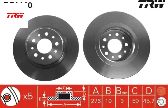 Arka fren aynası alfa romeo 147 03> 156 02> gt 03> Trw 46469908/ 46542702 resmi