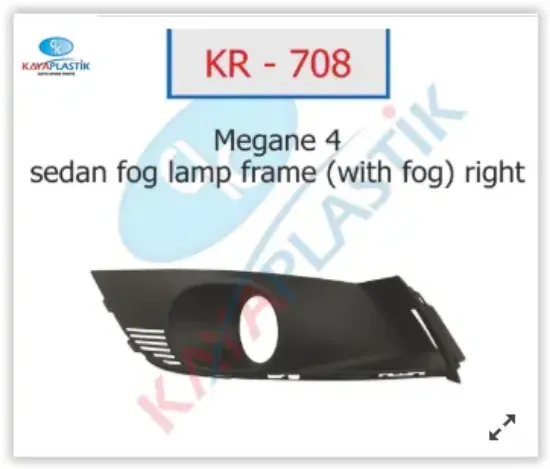 Sis far çerçevesi sağ mgn 4 sedan model sisli Kaya plastık 261522924R/ 261528419R resmi