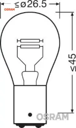 Ampul 12v 1016 stop 21/4w yakın tırnak çift duy şaşı tırnak Osram resmi