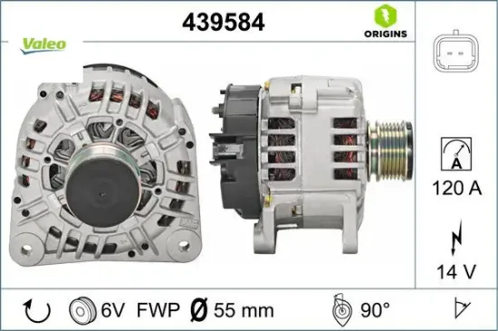 Alternatör 14v 125a renault clıo ıı 01>06 kangoo 01>06 clıo symbol 01>09 symbol ıı 08> duster 10> lo Valeo 8200385098/ 8200537415 resmi